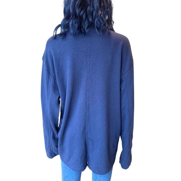 Caslon French Terry Blazer Navy Small NWT Knit Jacket Work Casual Oversized Fit - Picture 4 of 7